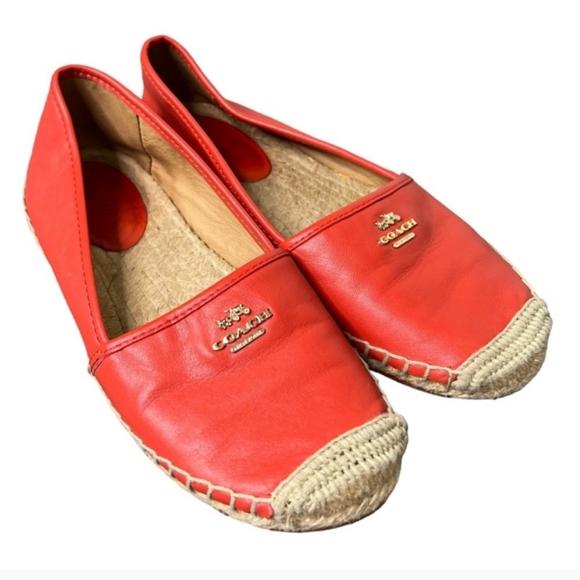 COACH Rhodelle Slip-On Flat Straw Jute Espadrilles Flats EUC - Picture 10 of 11